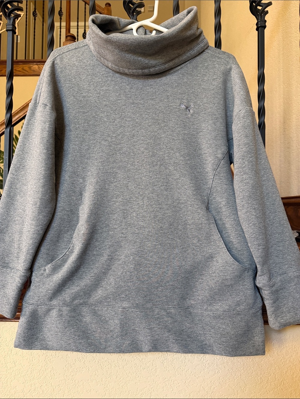 Puma Women's Gray Cowl Neck Pullover Sweater
